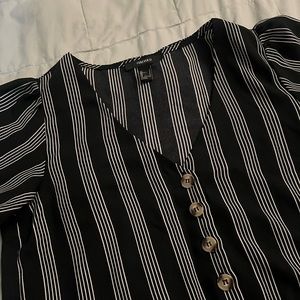 Forever 21 Cropped Oversize Button Down Top